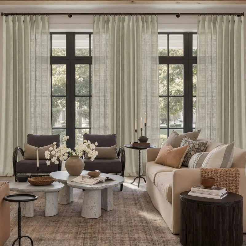 Arno Single Decorative Curtain Rod with Rings-?-TWOPAGES