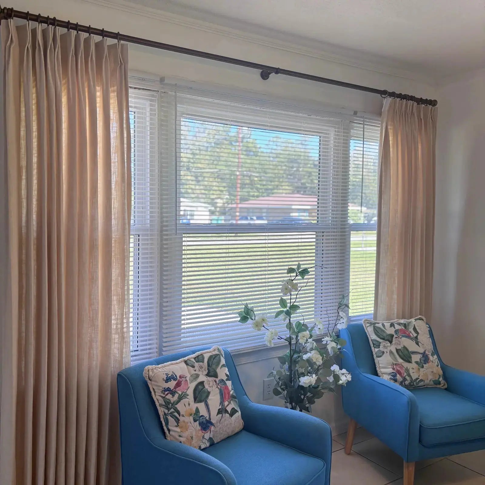 Arno Single Decorative Curtain Rod with Rings-?-TWOPAGES