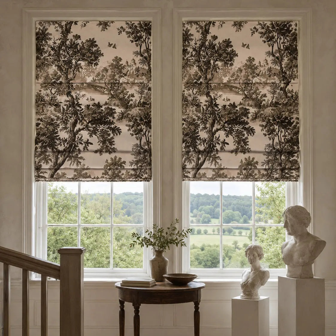 Sara Le  x TWOPAGES Printed Linen Roman Blind Cord Lift