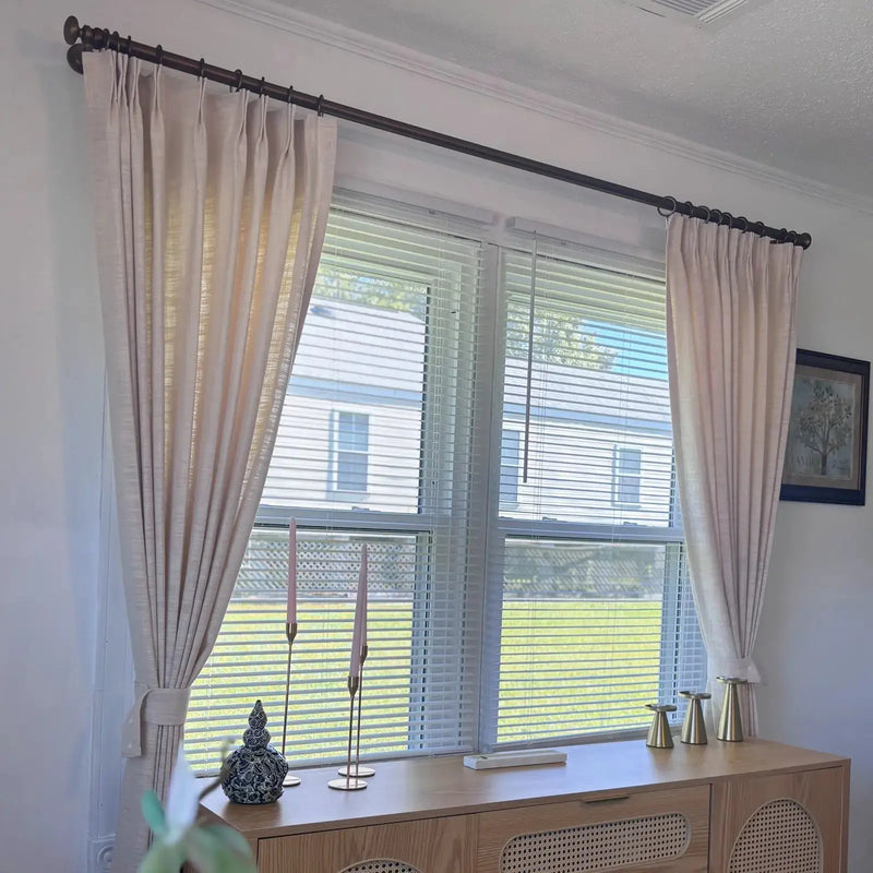 Arno Single Decorative Curtain Rod with Rings-?-TWOPAGES