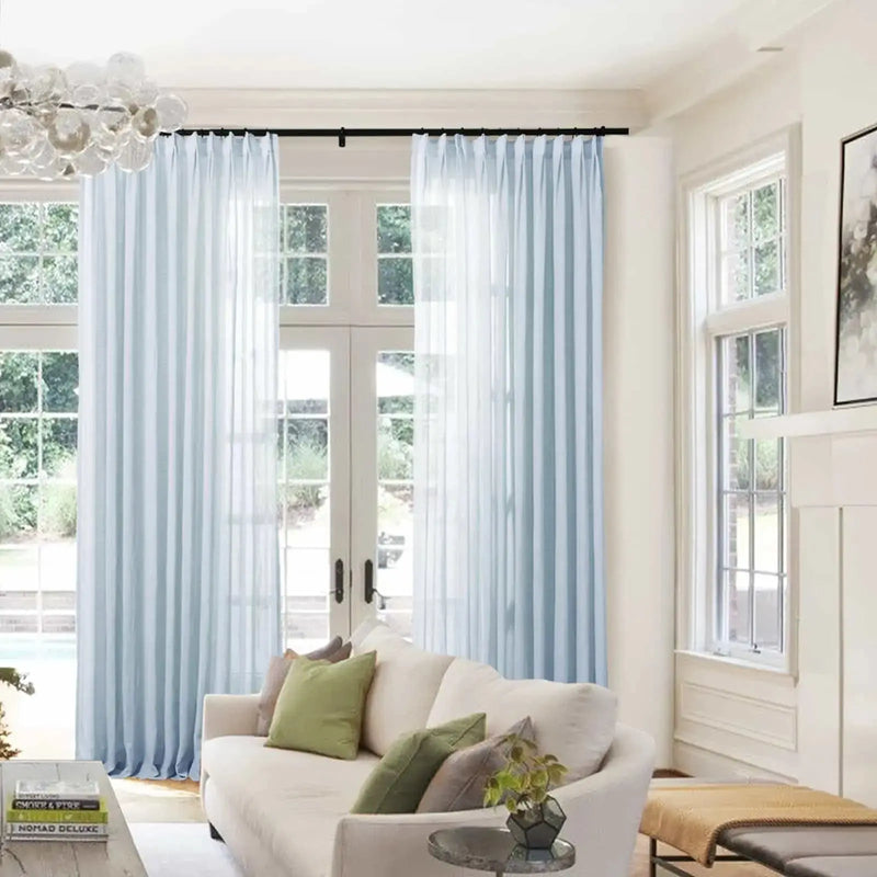 Flynn Airy Lightweight Sheer Curtain Pleated?-TWOPAGES
