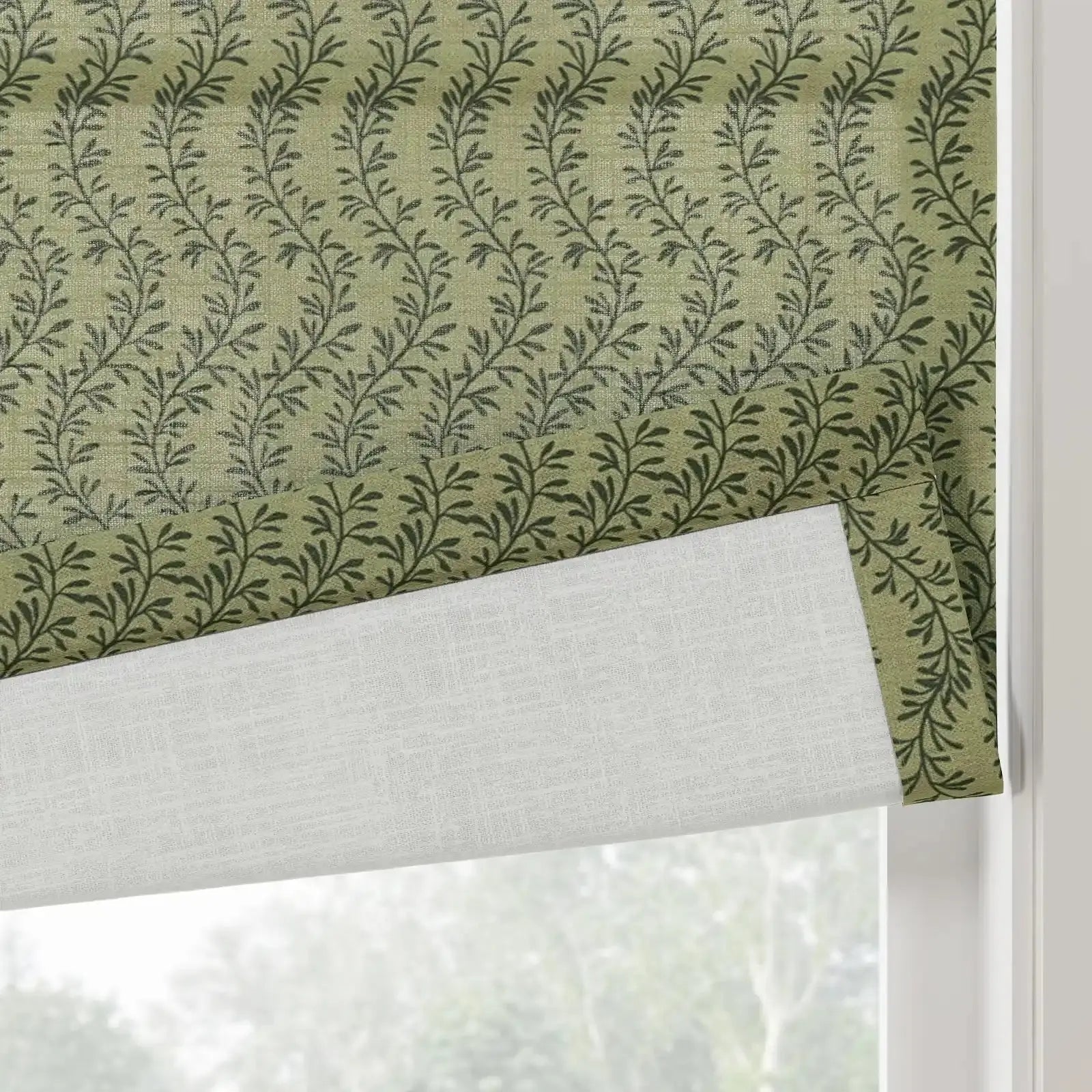 Britt Bengoechea Floral Print Linen Cotton Roman Shade Cordless?-TWOPAGES