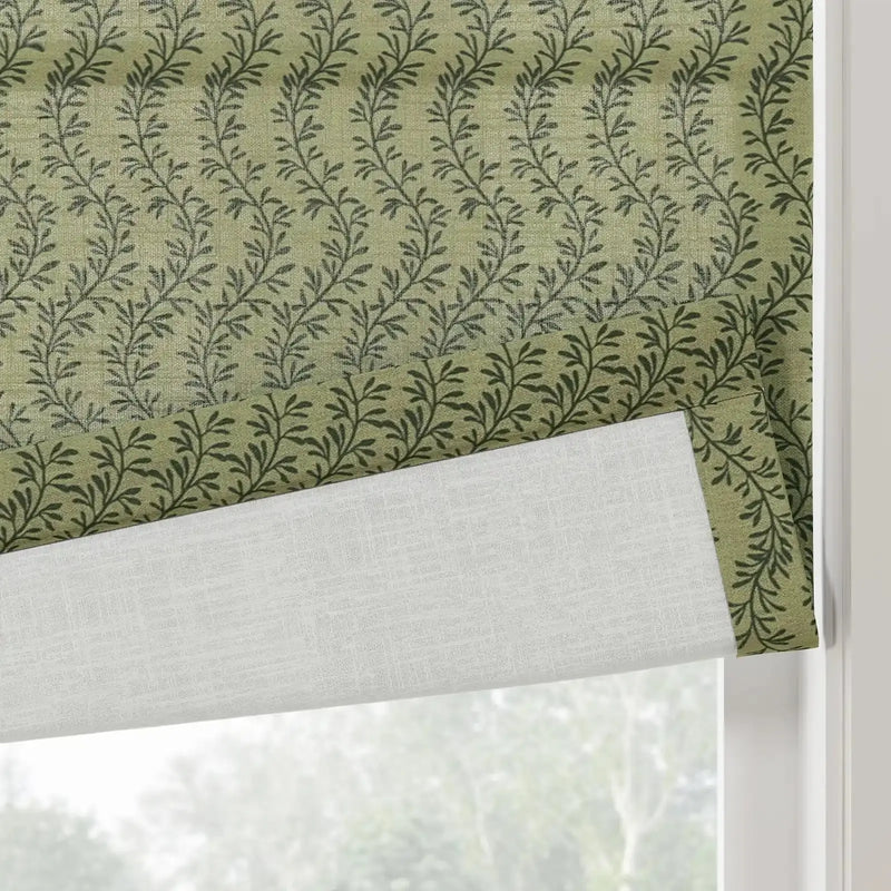 Britt Bengoechea Floral Print Linen Cotton Roman Shade Cordless?-TWOPAGES