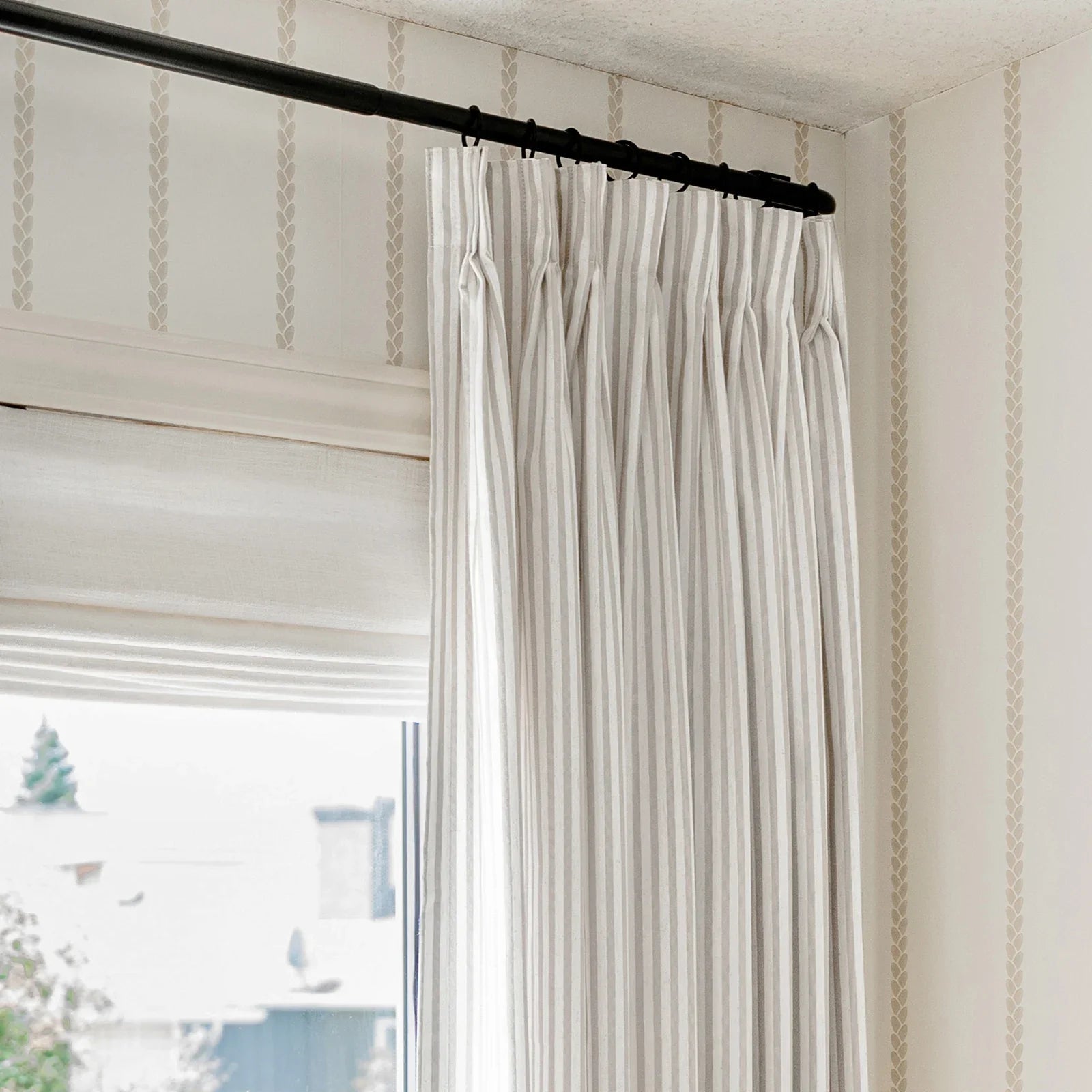 Britt Bengoechea x TWOPAGES Cottage Floral Printed Linen Cotton Pleated Curtains