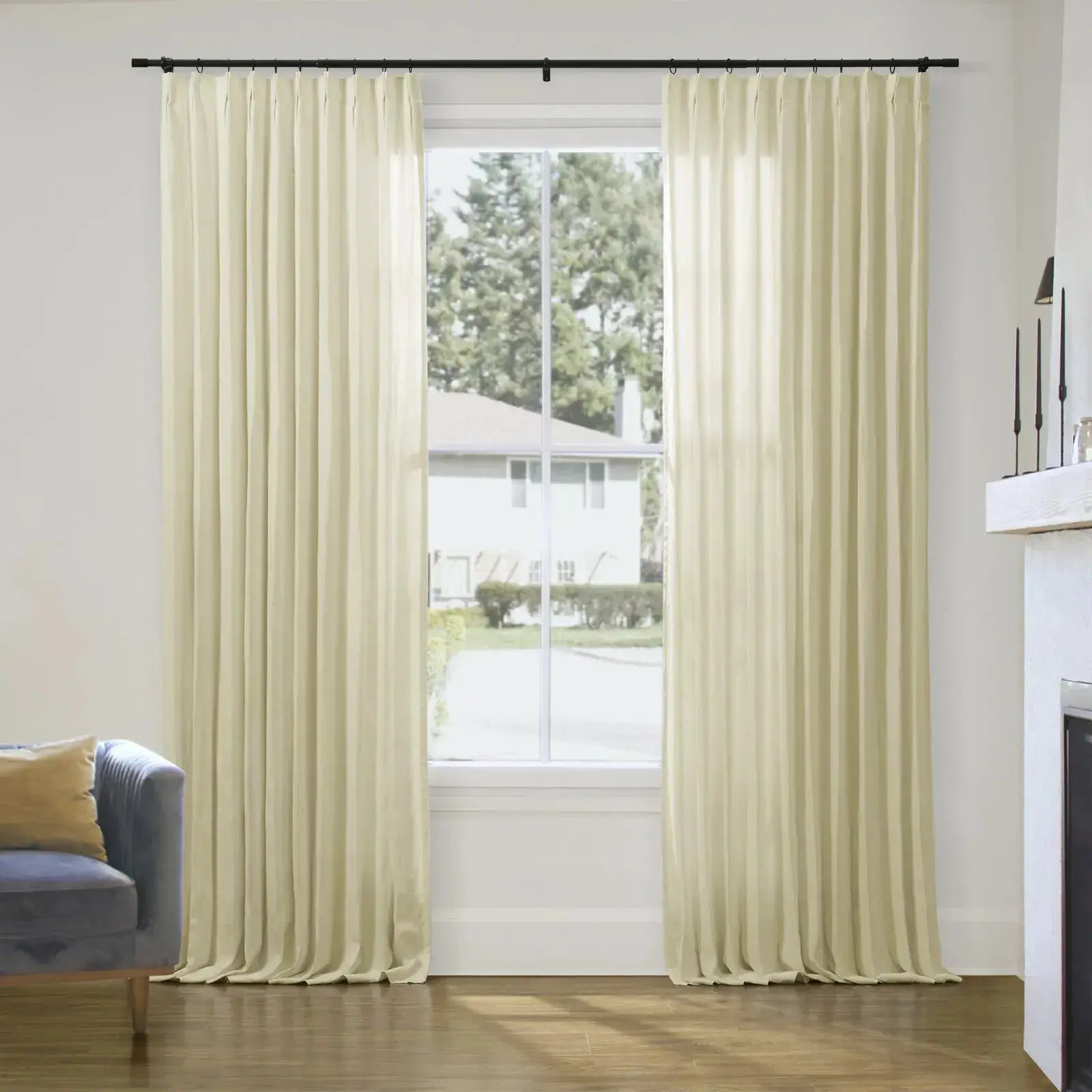 Patti Premium 100% Belgian Flax Linen Curtain Pleated- -TWOPAGES