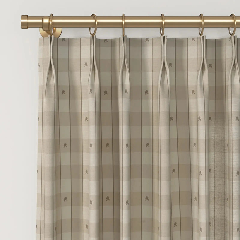 Rebecca Hughes Vintage Print Cotton Drapery Pleated-?-TWOPAGES CURTAINS