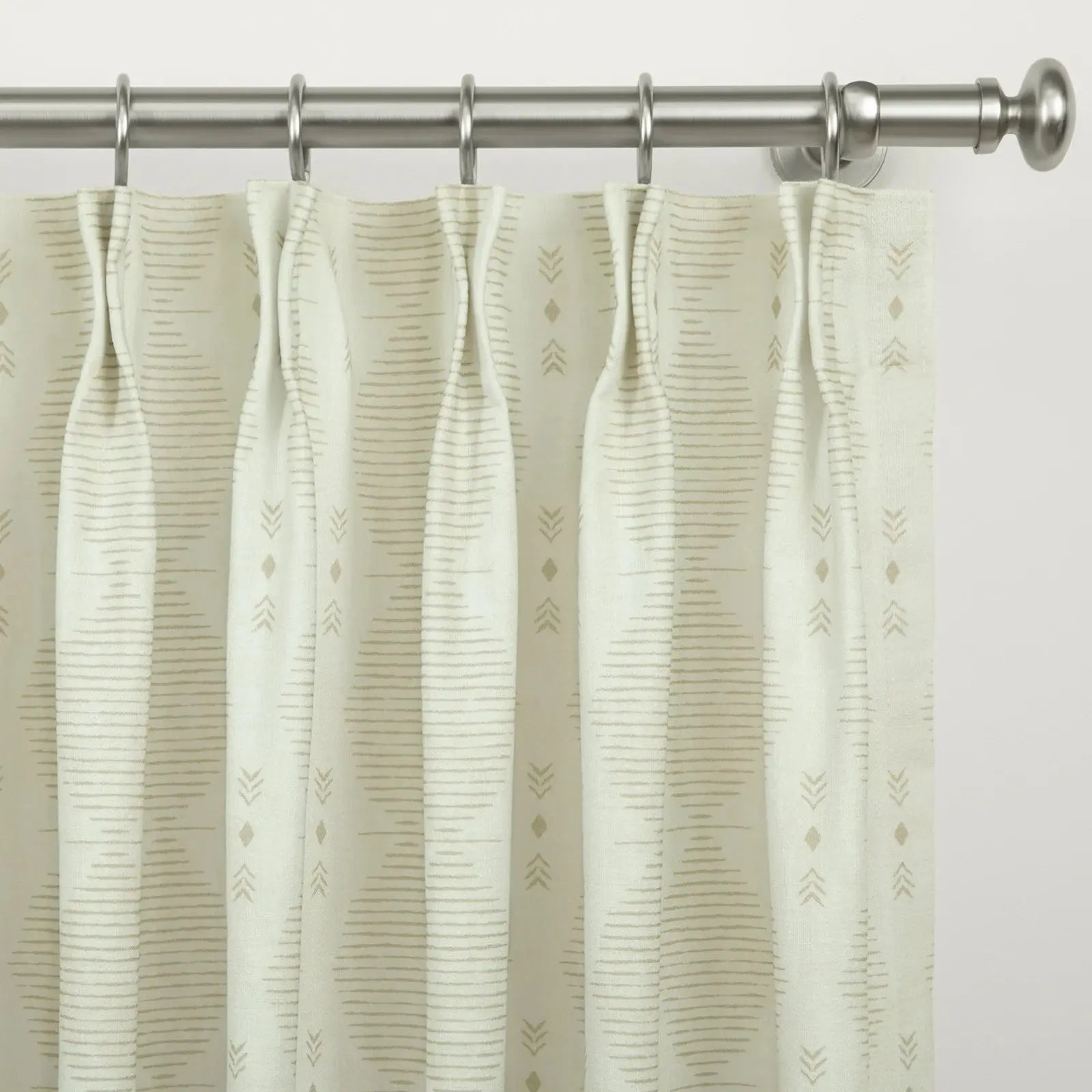 Kim Morrow Print Cotton Curtain Pleated- -TWOPAGES