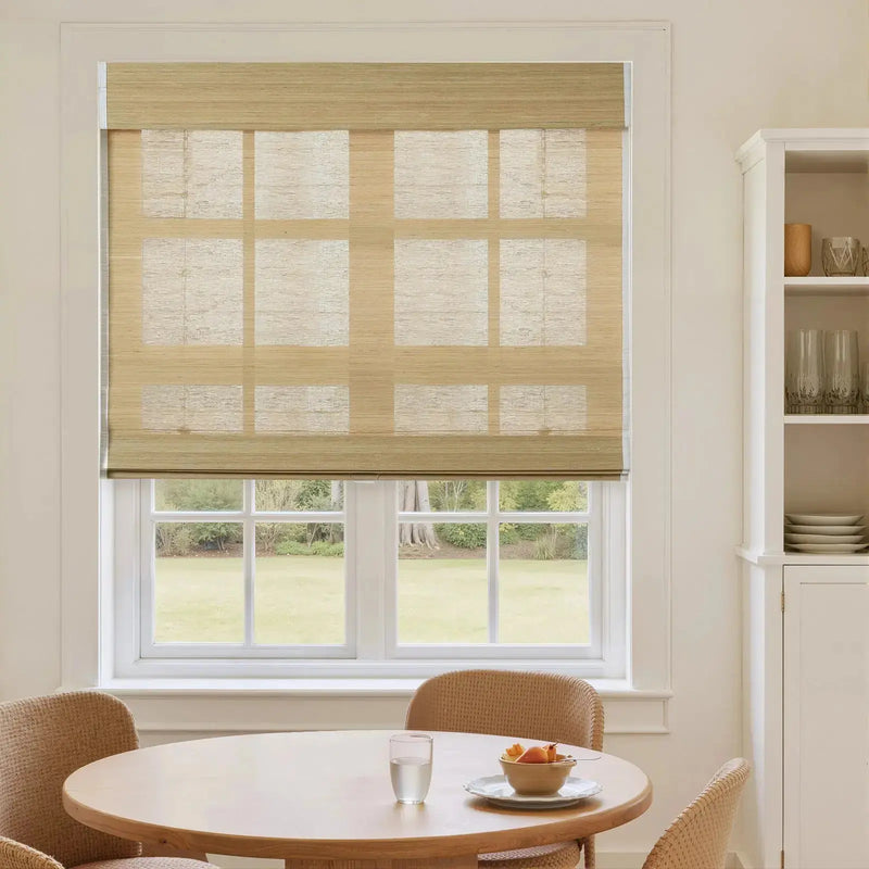 Sybil Bamboo Roman Blind - Beige-?-TWOPAGES CURTAINS