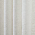 Beige White Liz Linen Pleated Curtains semi-sheer linen weave shown in vertical folds