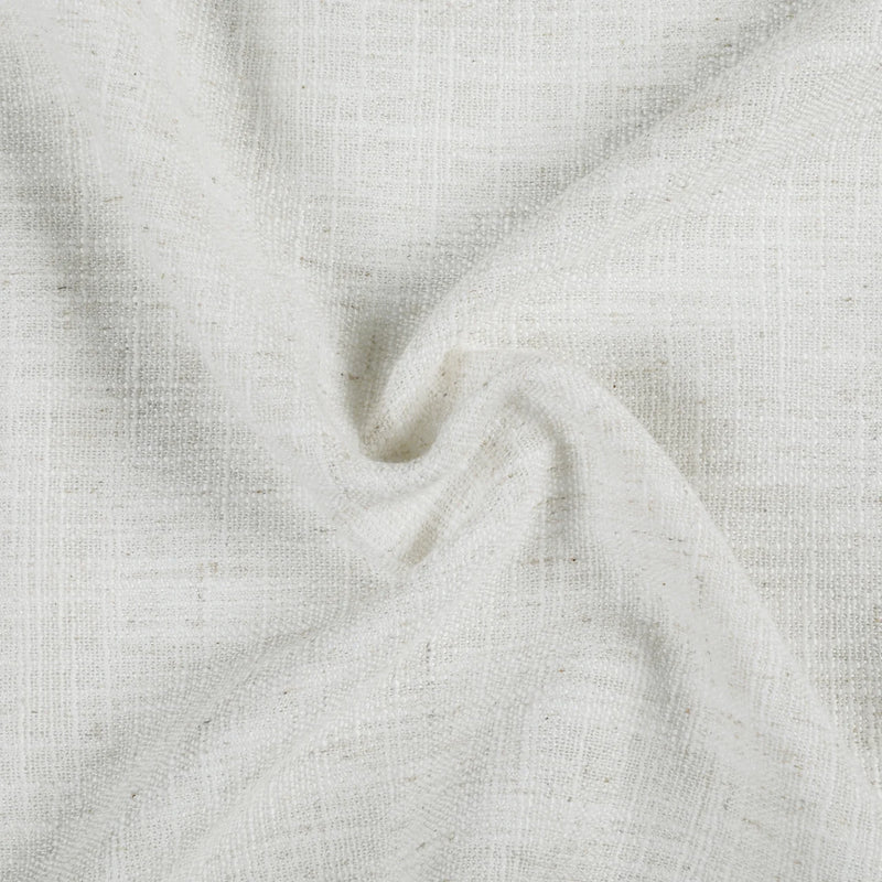 Beige White Liz Linen Pleated Curtains soft linen weave gathered into a spiral close-up
