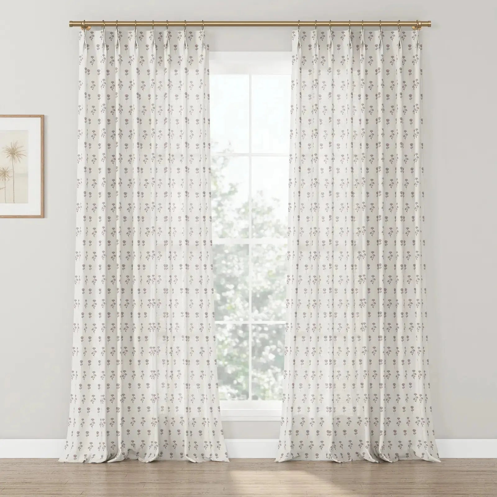 Jyll Mackie Pattern Cotton Drapery Pleated- -TWOPAGES