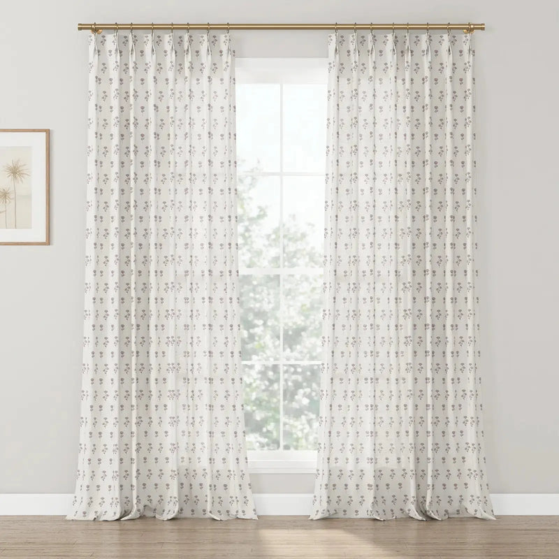 Jyll Mackie Pattern Cotton Drapery Pleated- -TWOPAGES
