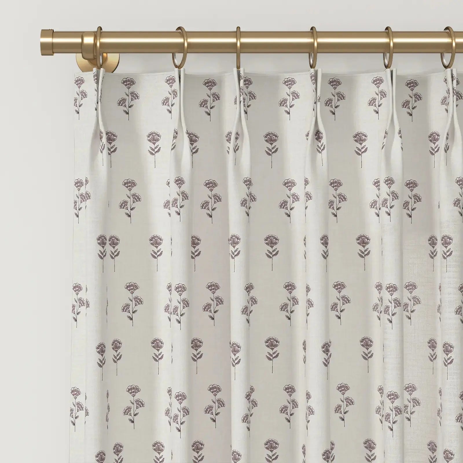 Jyll Mackie Pattern Cotton Drapery Pleated- -TWOPAGES