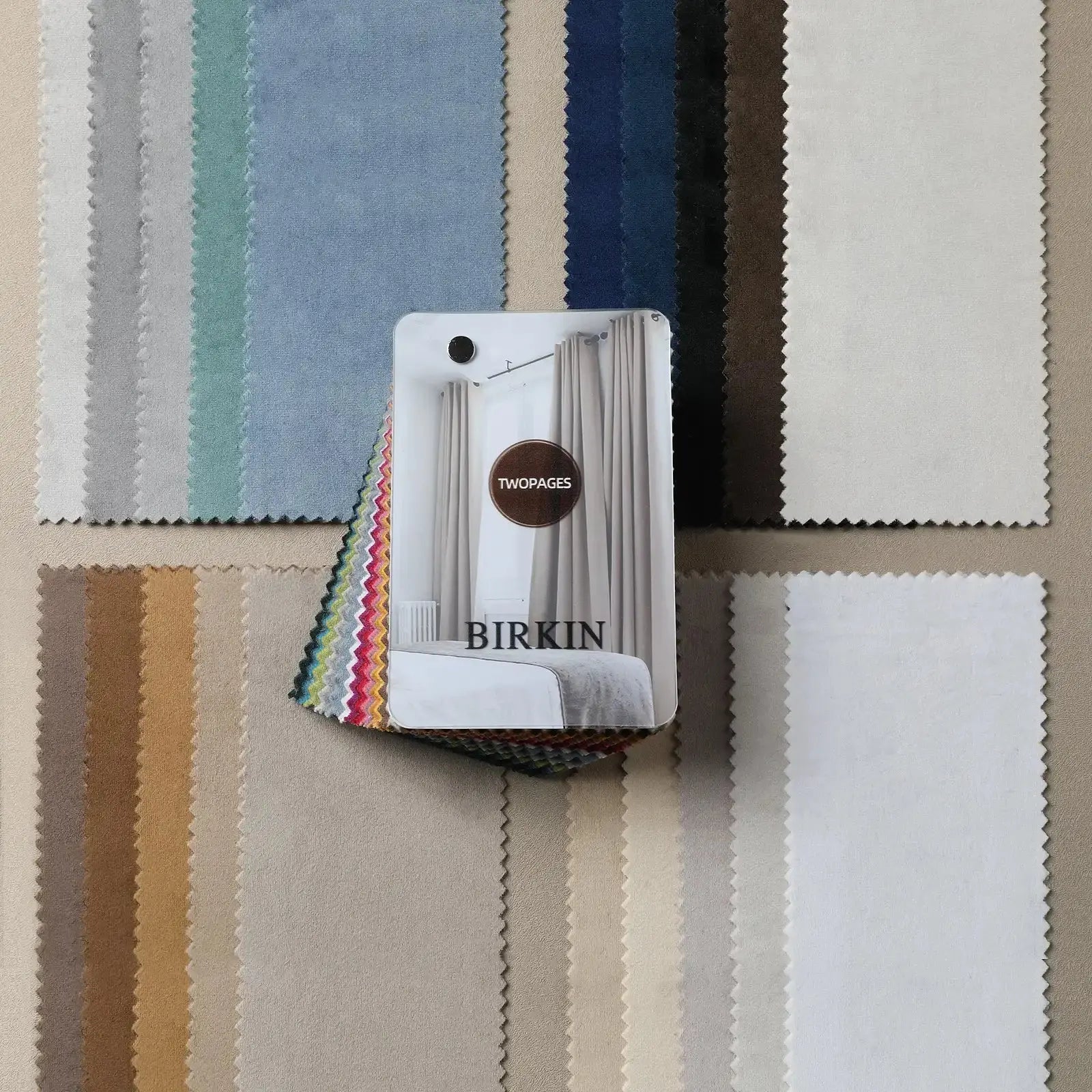 Birkin Velvet fabric swatches and sample booklet