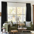 Liz Linen Blackout Curtains Pleated Drapery- -TWOPAGES