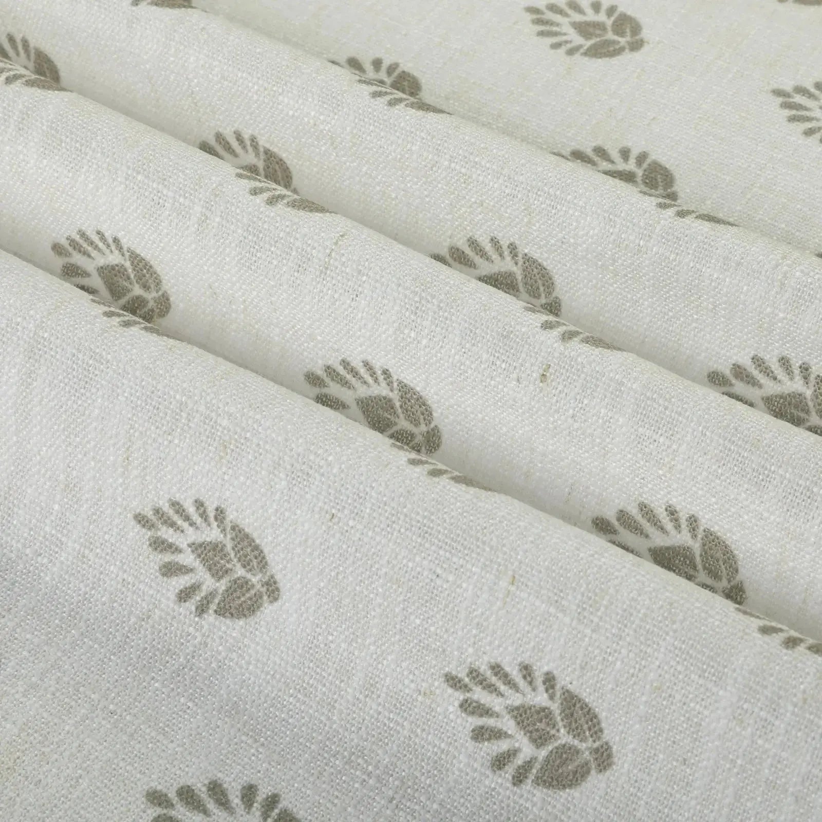 Stefana Silber Print Linen Blend Curtain Drapery Pleated?-TWOPAGES