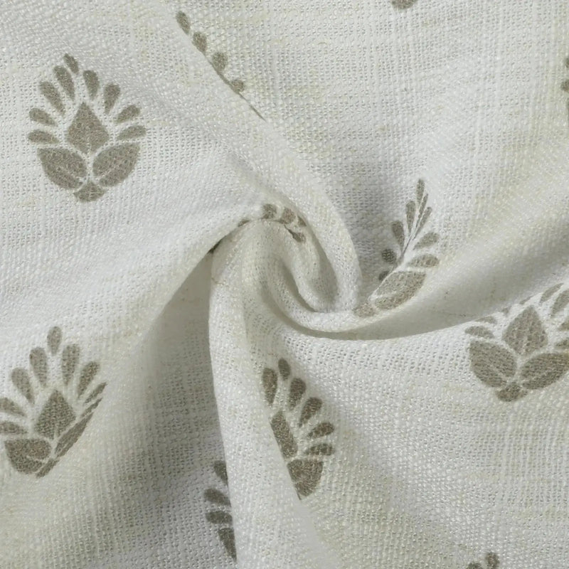 Stefana Silber Print Linen Blend Curtain Drapery Pleated?-TWOPAGES