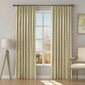 Stefana Silber Print Linen Blend Curtain Drapery Pleated?-TWOPAGES