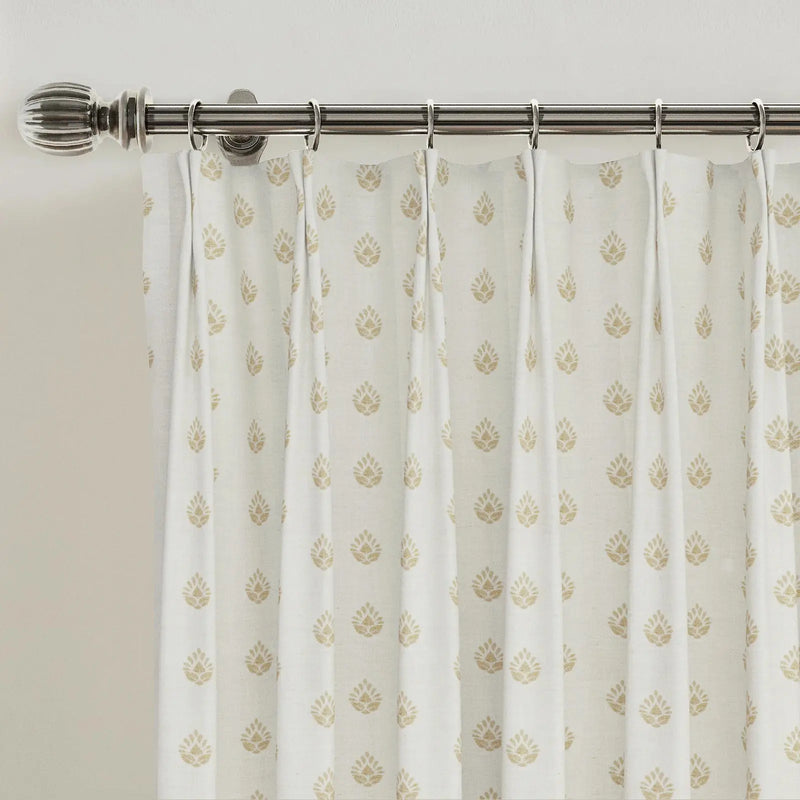 Stefana Silber Print Linen Blend Curtain Drapery Pleated?-TWOPAGES