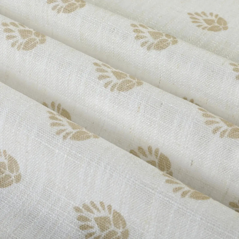 Stefana Silber Print Linen Blend Curtain Drapery Pleated?-TWOPAGES