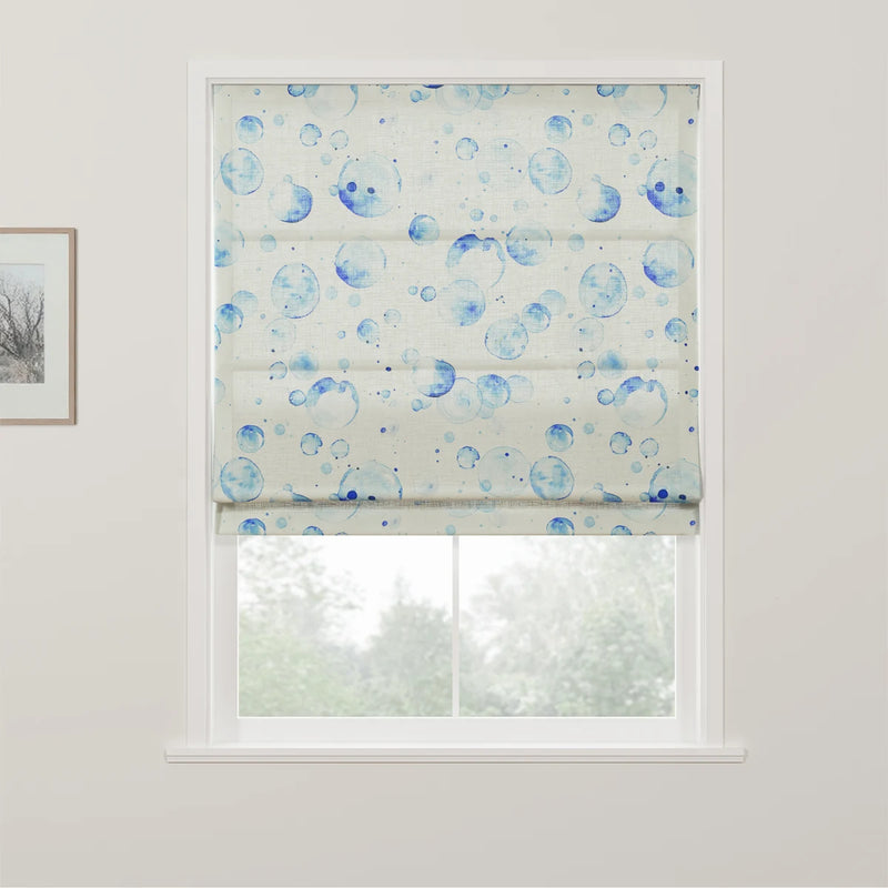 Holly Botanical Boho No-Drill Flat Fold Roman Blind Cordless