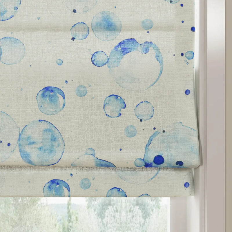 Holly Botanical Boho No-Drill Flat Fold Roman Blind Cordless