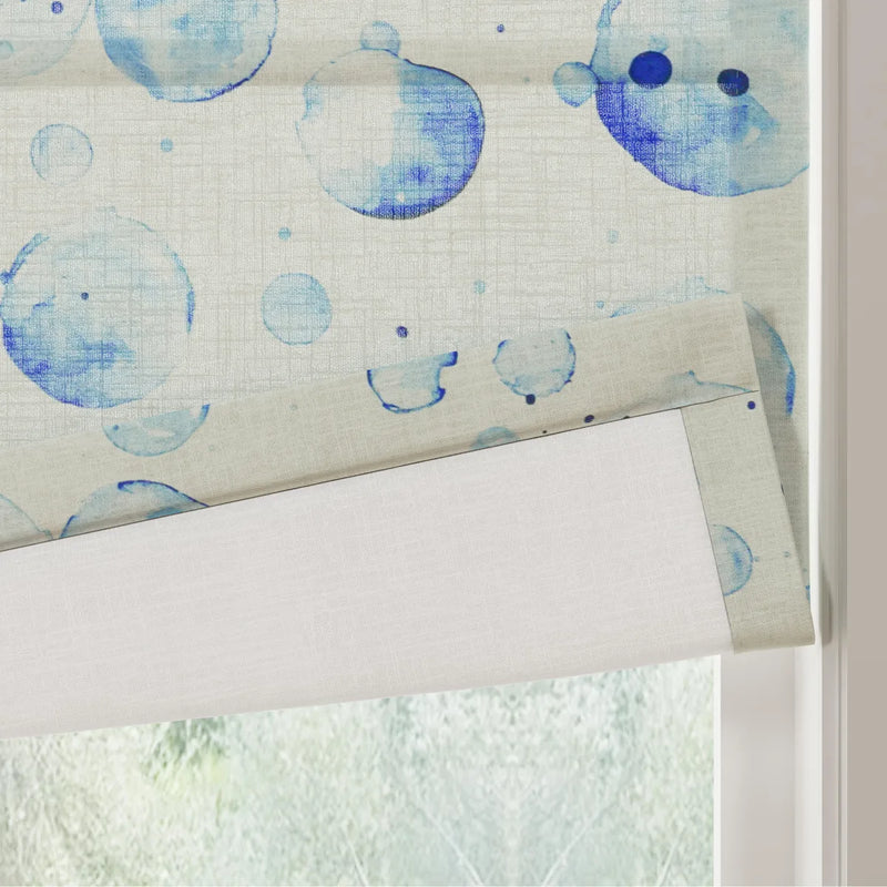 Holly Botanical Boho No-Drill Flat Fold Roman Blind Cordless