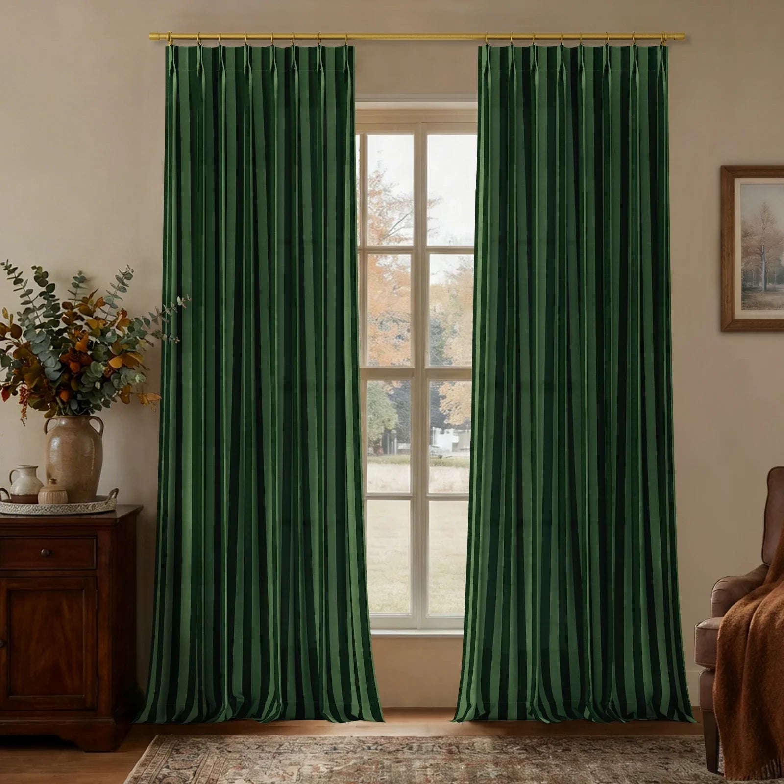 MS. MAVERICK MUSE x TWOPAGES Pastoral Printed Linen Cotton Pleated Curtains