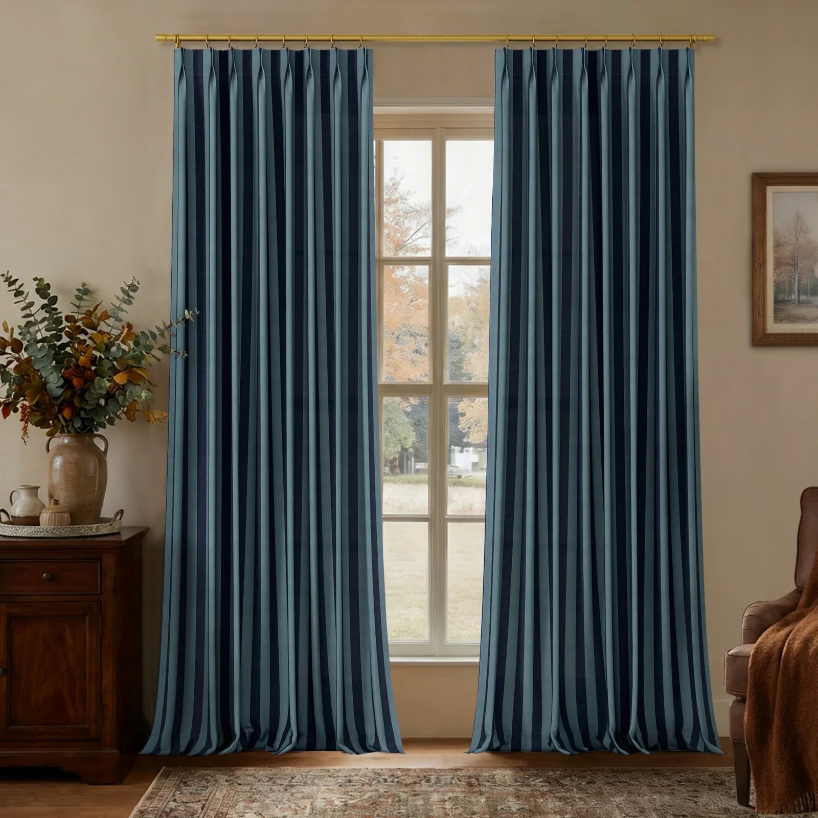 MS. MAVERICK MUSE x TWOPAGES Pastoral Printed Linen Cotton Pleated Curtains