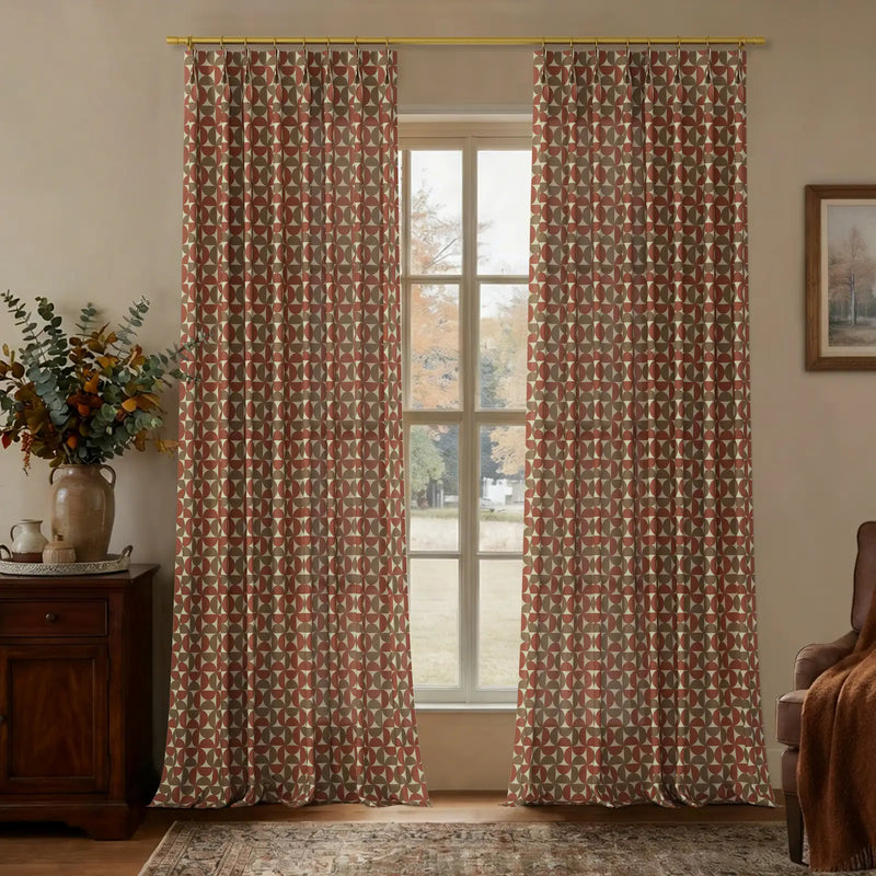 MS. MAVERICK MUSE x TWOPAGES Pastoral Printed Linen Cotton Pleated Curtains