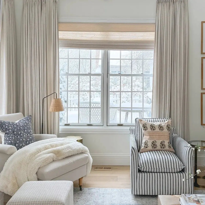 Natural Paper Bamboo Woven Blind - Marble White?-TWOPAGES CURTAINS