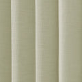Textile of a pale sage green fabric with distinct vertical folds and a prominent nubbly woven texture