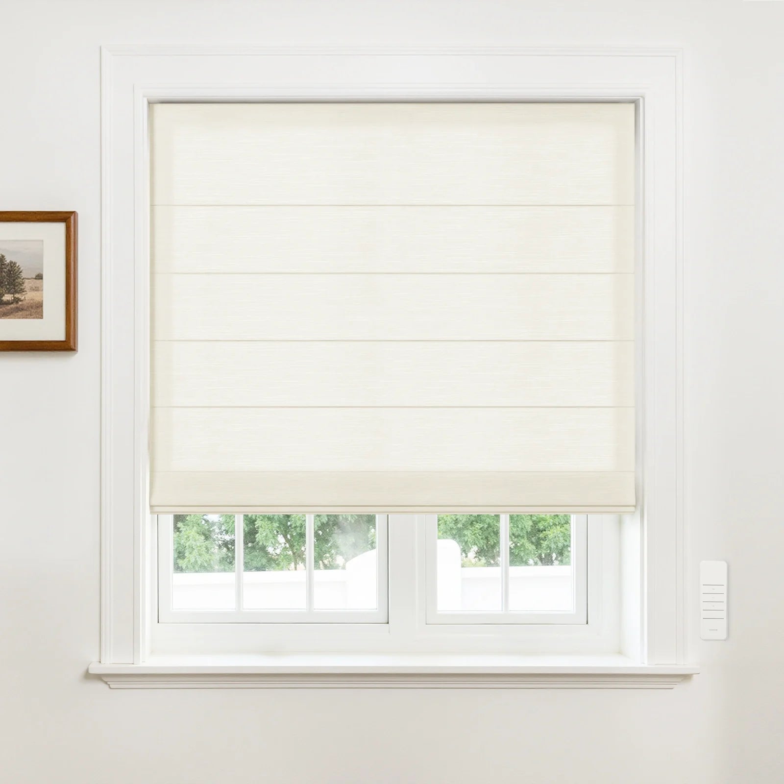 Alvin Motorized Sheer Room Darkening Roman Blind?-TWOPAGES