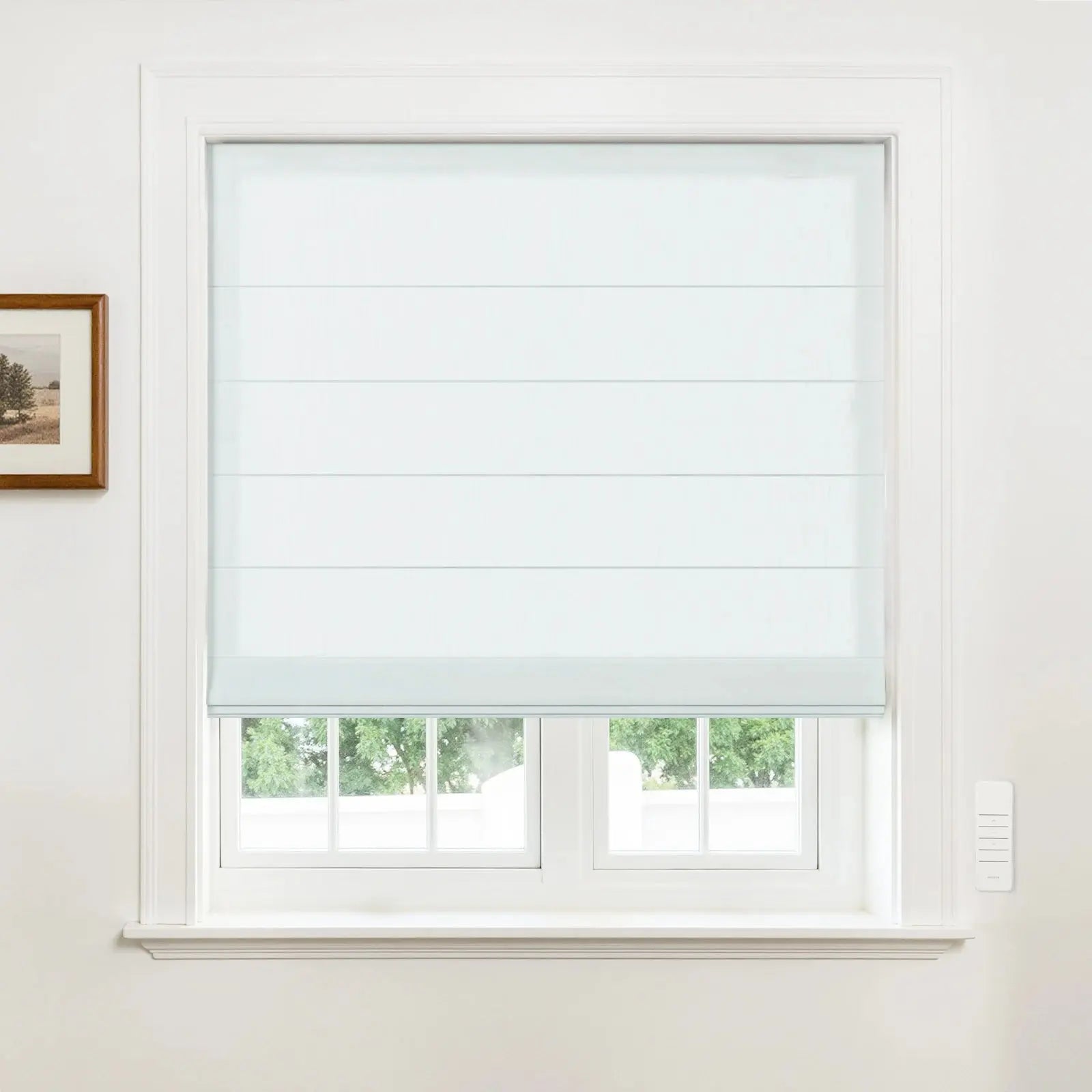 Alvin Motorized Sheer Room Darkening Roman Blind?-TWOPAGES