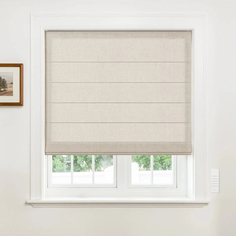 Alvin Motorized Sheer Room Darkening Roman Blind?-TWOPAGES