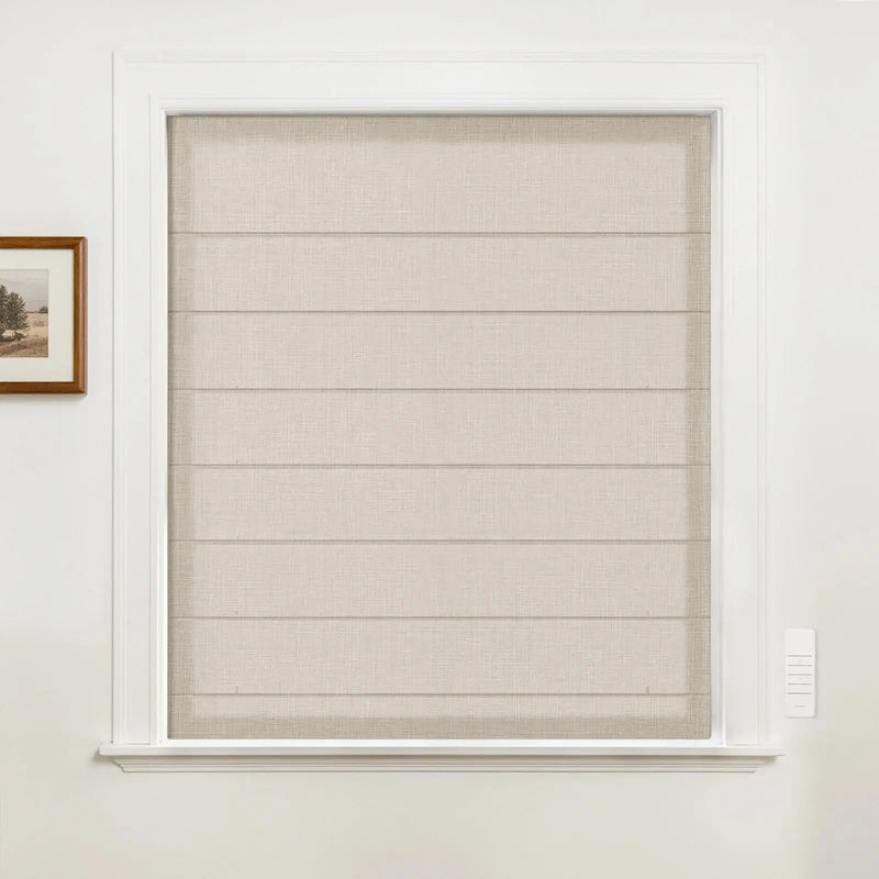 Alvin Motorized Sheer Room Darkening Roman Blind?-TWOPAGES