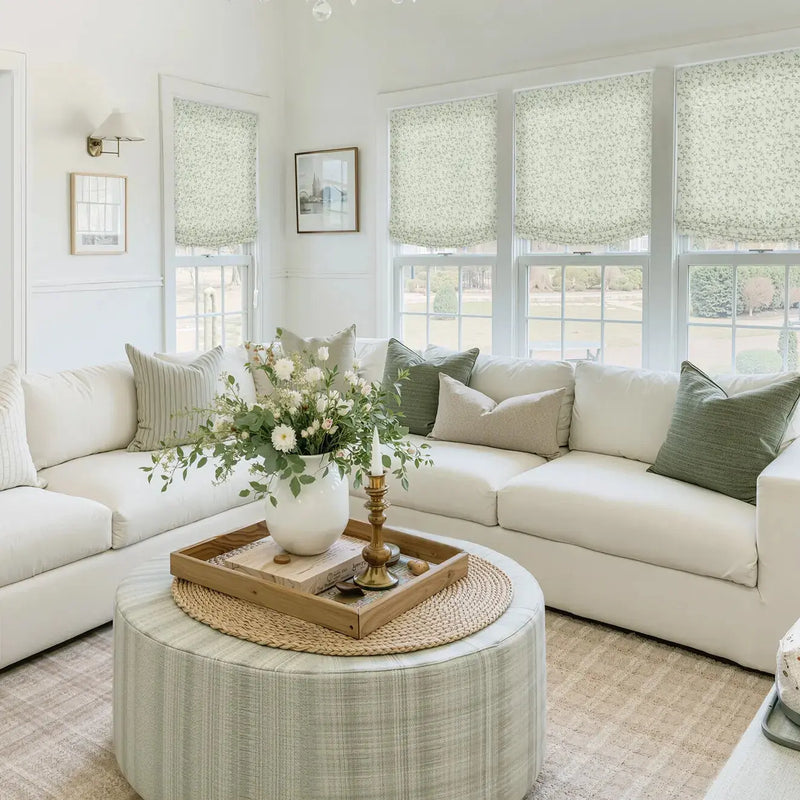 Custom Relaxed Roman Shades Cord Lift -TWOPAGES