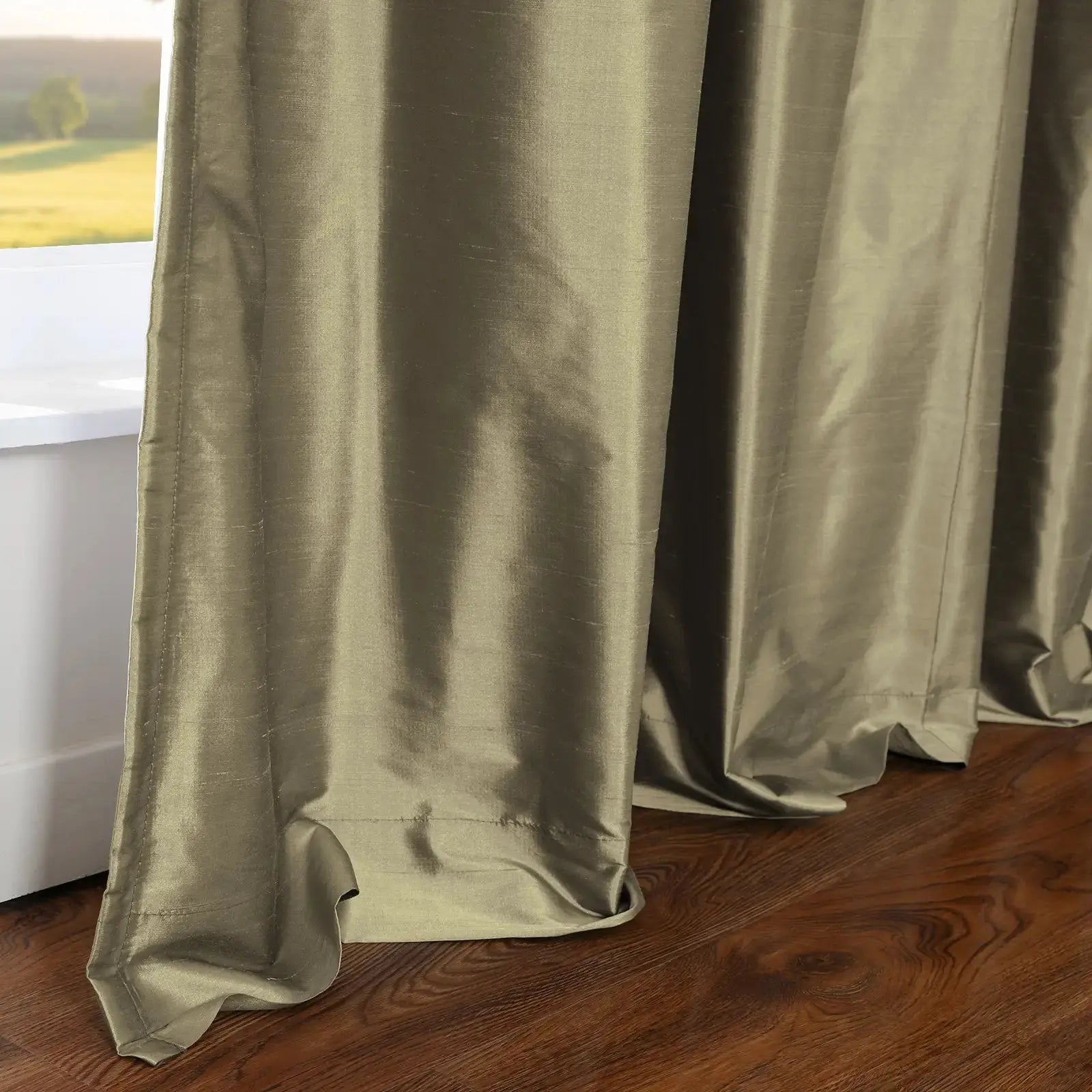 Selman Dupioni Silk Curtain Pleated?-TWOPAGES