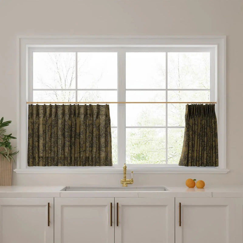 Sara Le Print Linen Pleated Cafe Curtains?-TWOPAGES