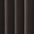Photograph of dark brown textured fabric showing distinct vertical pleats a coarse woven pattern and subtle highlights on its nubbly surface