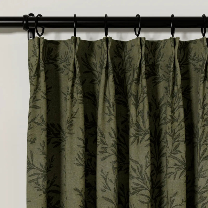 Sara Le Print Linen Cafe Curtains Pleated?-TWOPAGES