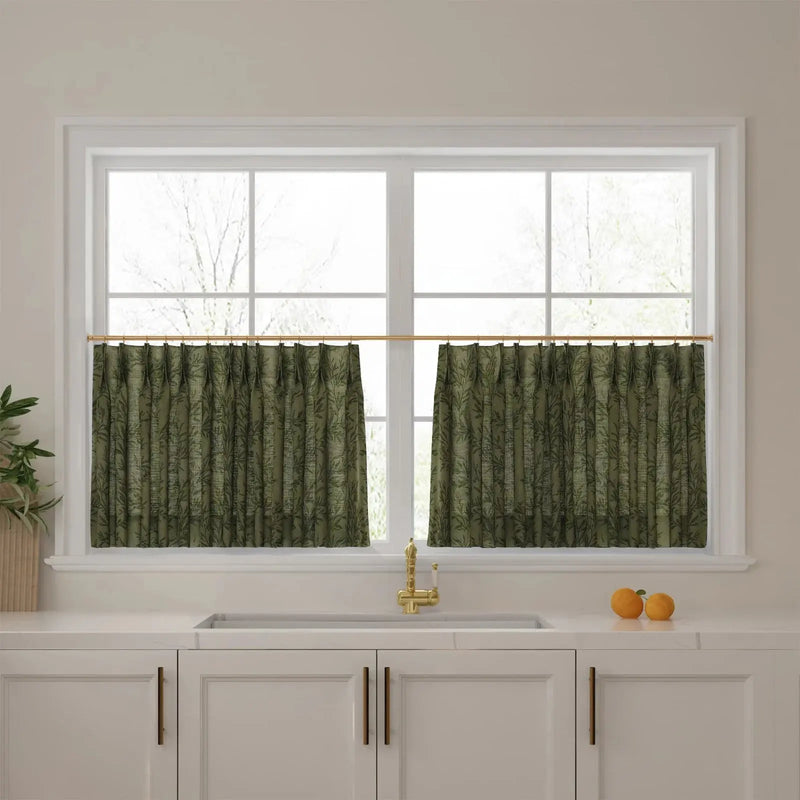 Sara Le Print Linen Pleated Cafe Curtains?-TWOPAGES