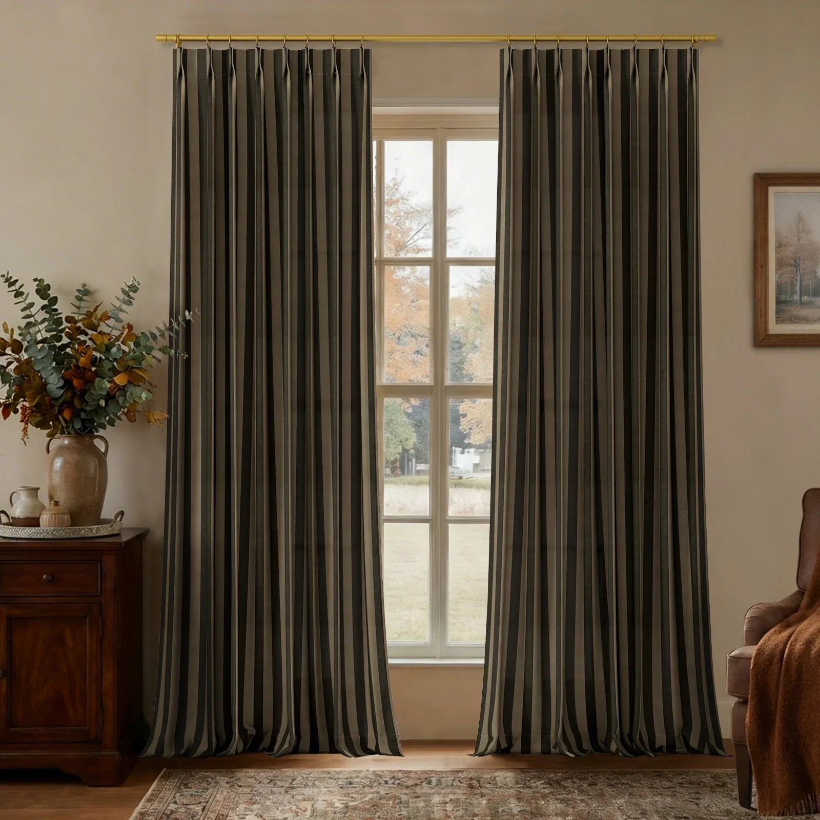 MS. MAVERICK MUSE x TWOPAGES Pastoral Printed Linen Cotton Pleated Curtains
