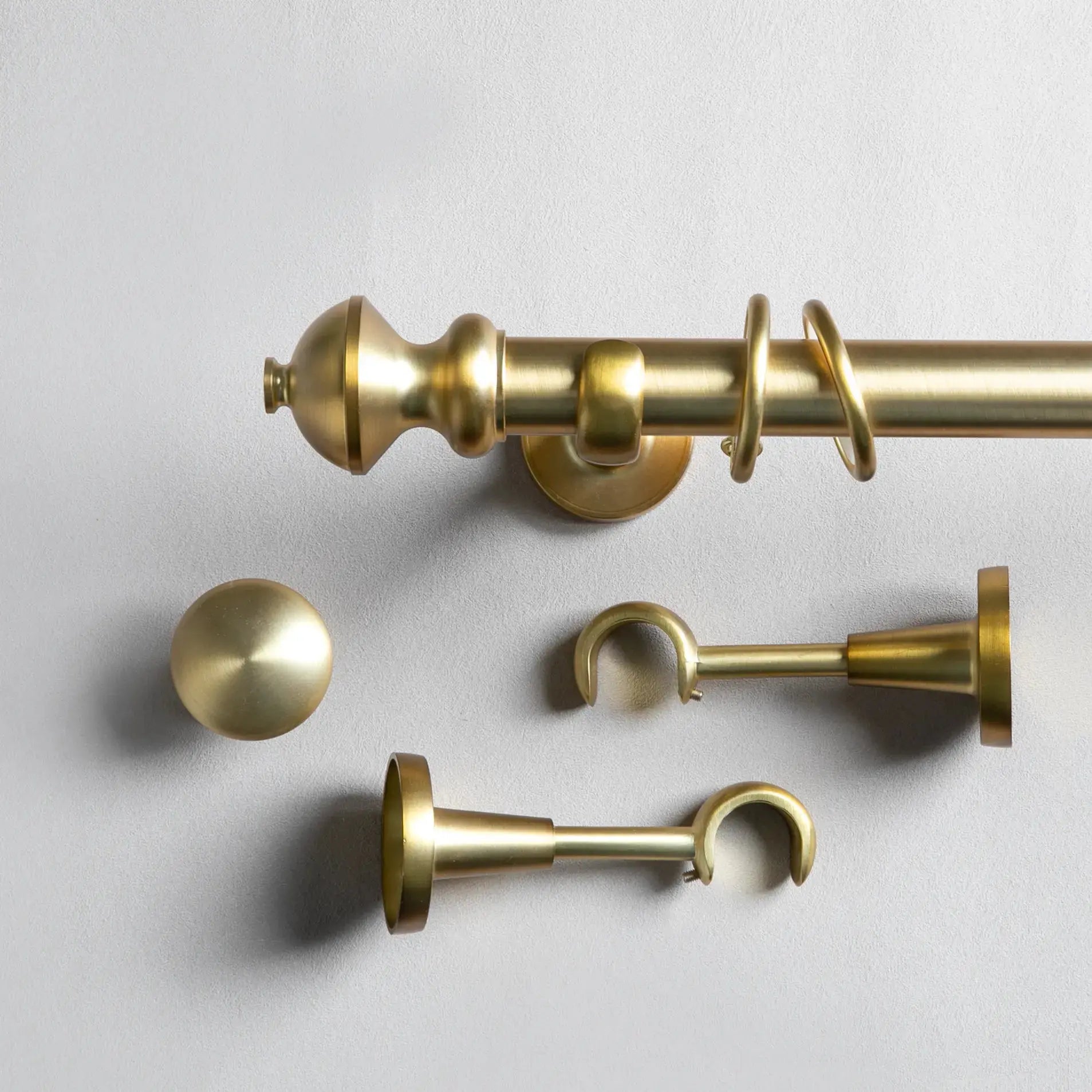 Arno Single Decorative Curtain Rod with Rings-?-TWOPAGES