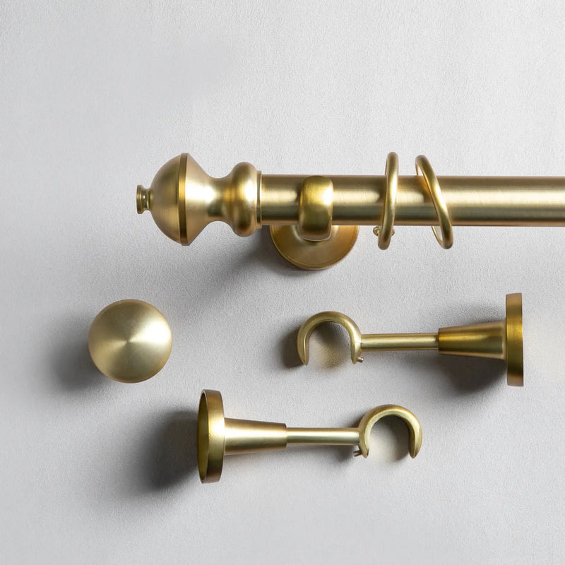 Arno Single Decorative Curtain Rod with Rings-?-TWOPAGES
