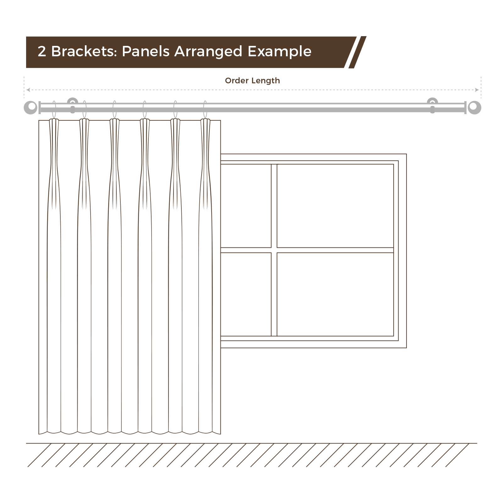 Arno Single Decorative Curtain Rod with Rings-?-TWOPAGES