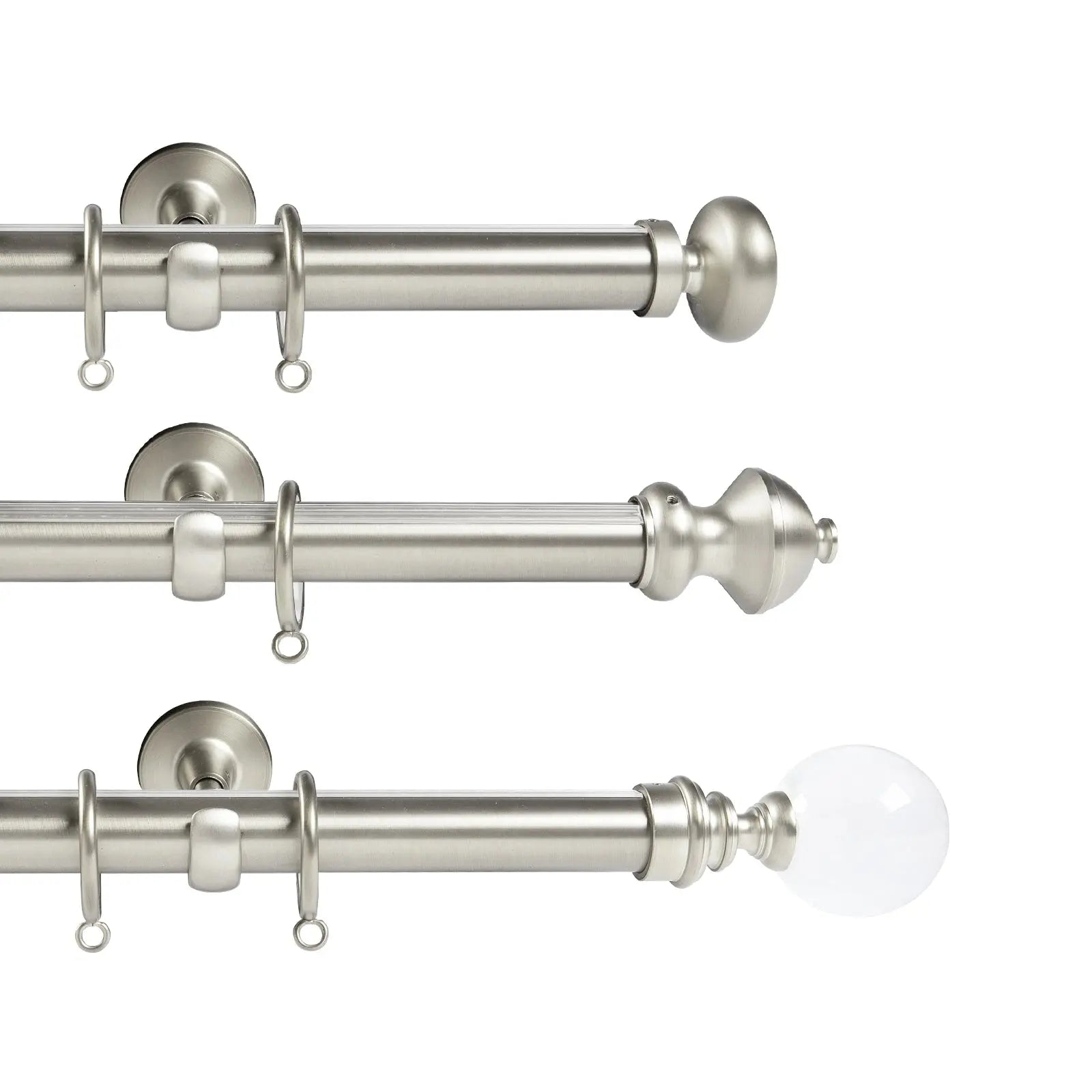 Arno Single Decorative Curtain Rod with Rings-?-TWOPAGES