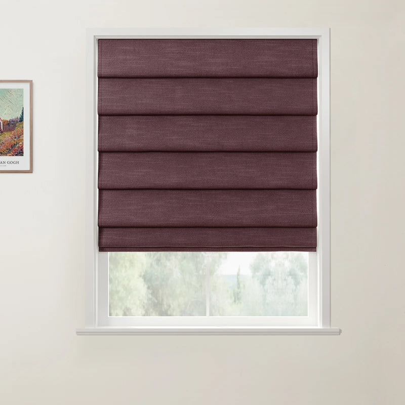 Jawara Linen Cotton Deco Fold Roman Blind Cordless