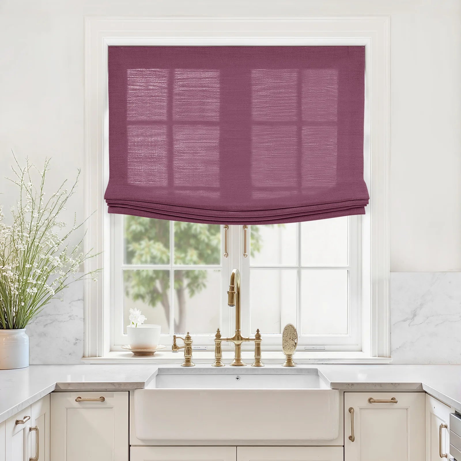 Liz Linen Relaxed Roman Blind Cord Lift