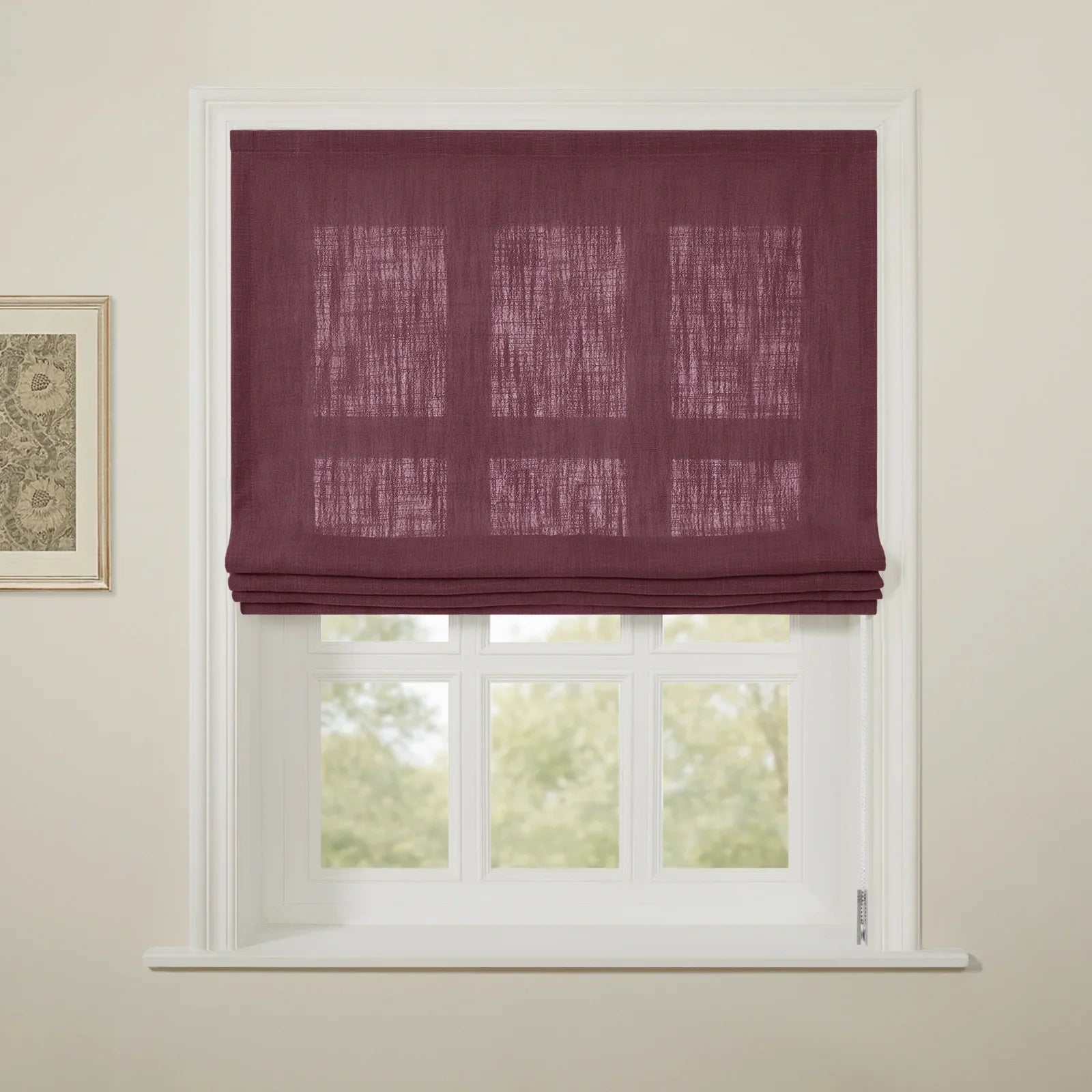 Liz Linen Flat Roman Blind Cord Lift